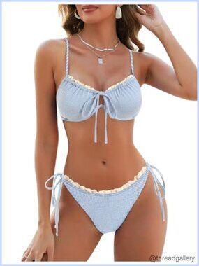 Women High Cut Bikini Set Underwire Two Piece Brazilian Cheeky Swimwear